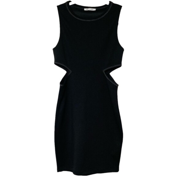 Zara Trafaluc Cut Out Mini Dress Minimalist Scoop Neck Sleeveless Rom-Com Dress - Picture 1 of 7